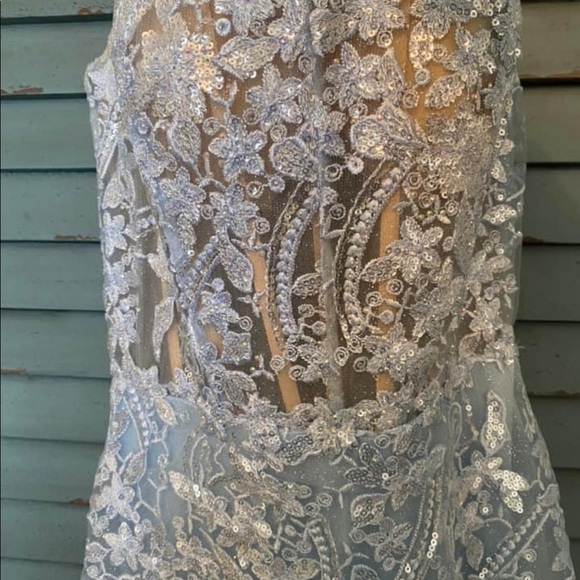 Sherri Hill size 2. Lace up back. Ice blue. - Picture 6 of 8